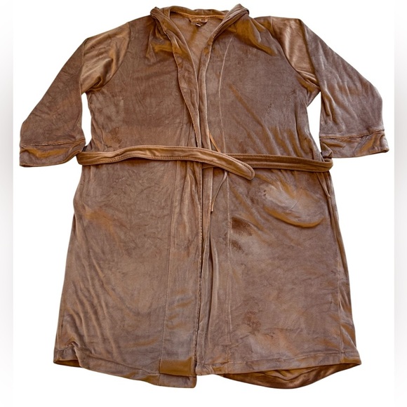 SKIMS milk chocolate brown plush velour tie front robe size 4XL - Picture 2 of 9